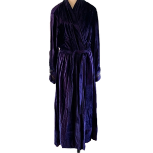 Soft Surroundings sz XL purple velvet robe with beautiful beading/embroidery